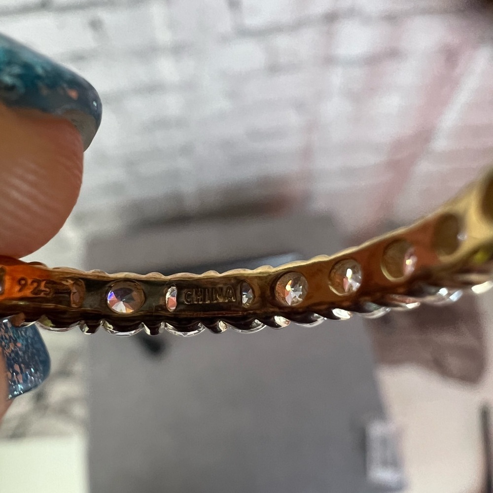 Epiphany Diamonique eternity band CZ 925 gold clad size 11 - Picture 6 of 7